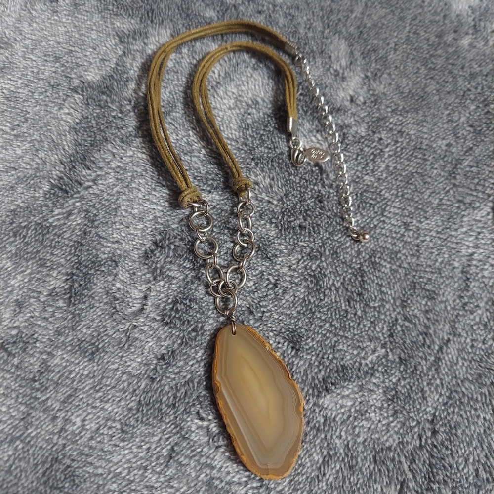 Cookie Lee Silver Tone/Multi-Cord Agate Necklace